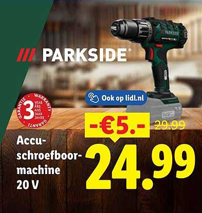Accu-schroefboormachine 20 V -€5.-