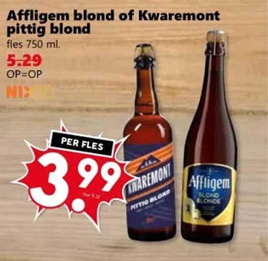 Affligem blond of Kwaremont pttig blond