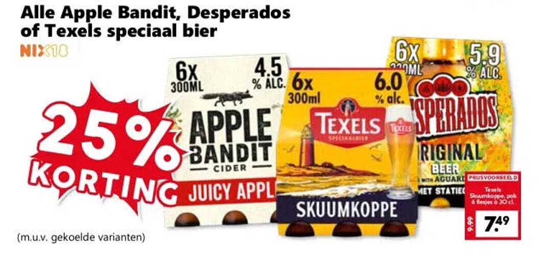 Alle Apple Bandit, Desperados of Texels speciaal bier 25% korting