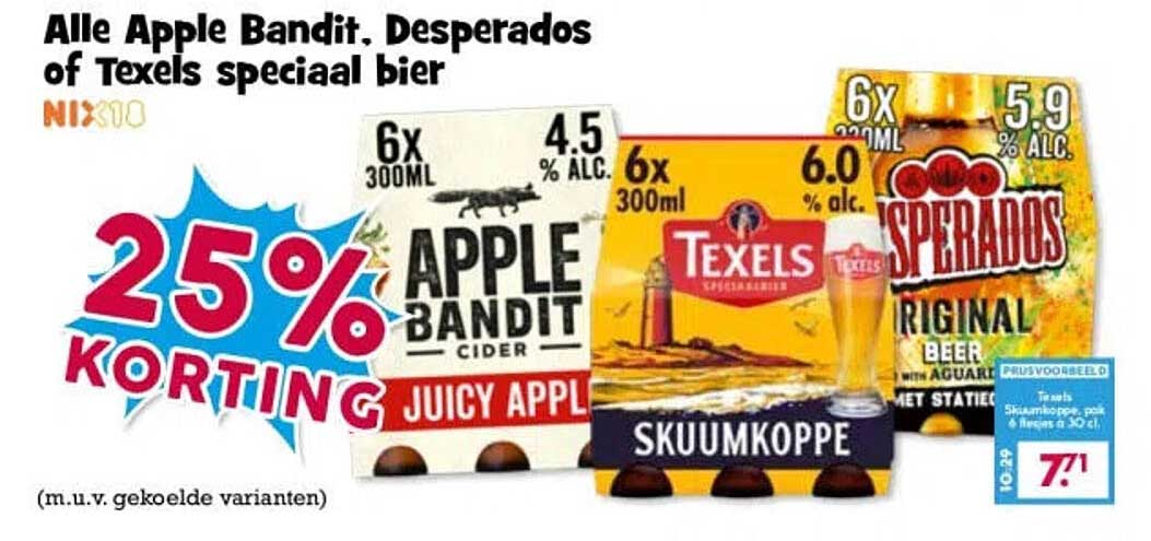 Alle Apple Bandit, Desperados of Texels speciaal bier 25% KORTING