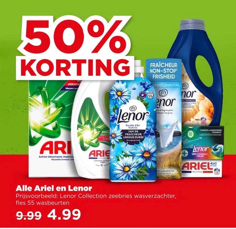 Alle Ariel en Lenor 50% KORTING