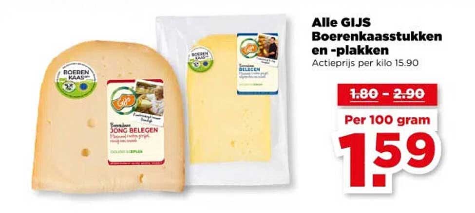 Alle GIJS Boerenkaasstukken en -plakken