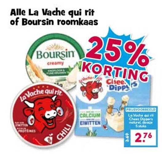 Alle La Vache qui rit of Boursin roomkaas 25% korting