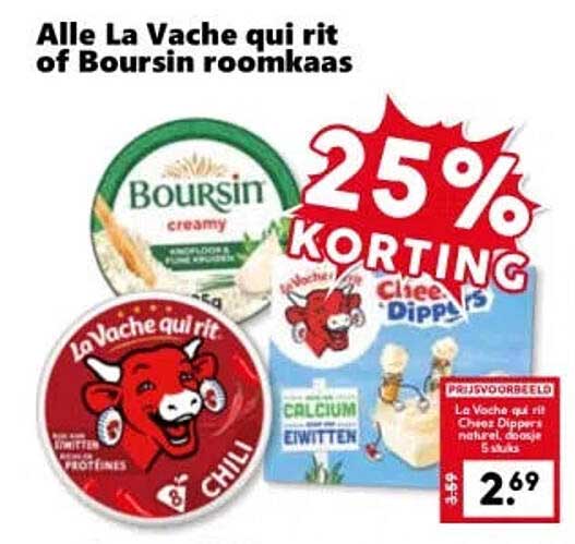 Alle La Vache qui rit of Boursin roomkaas 25% KORTING