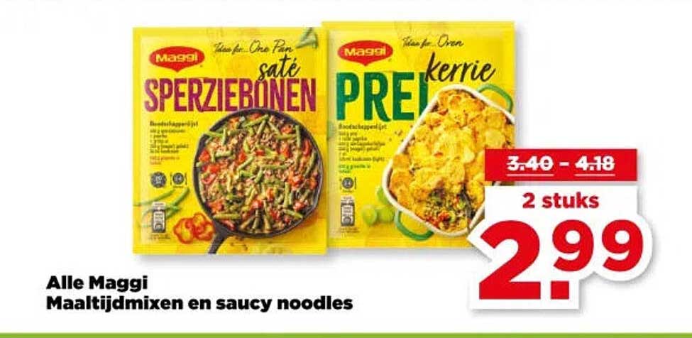 Alle Maggi Maaltijdmixen en saucy noodles 2 stuks
