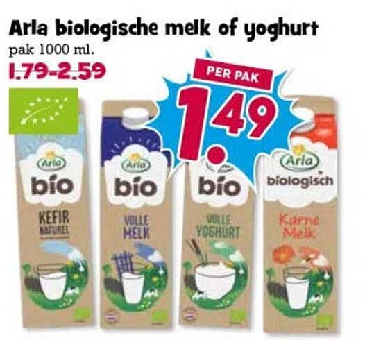 Arla biologische melk of yoghurt