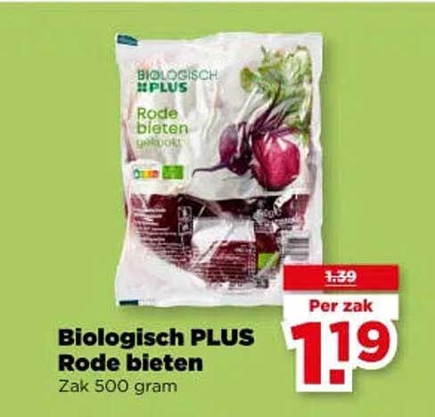 Biologisch PLUS Rode bieten Zak 500 gram