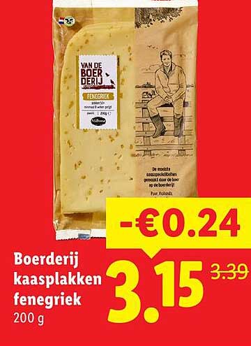 Boerderij kaasplakken fenegriek 200 g