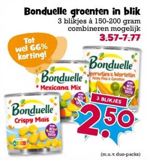 Bonduelle groenten in blik