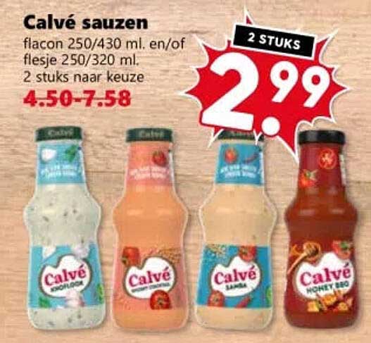 Calvé sauzen 2 stuks