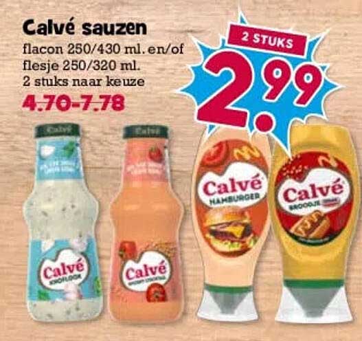 Calvé sauzen 2 stuks