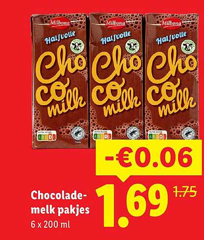 Chocolade-melk pakjes