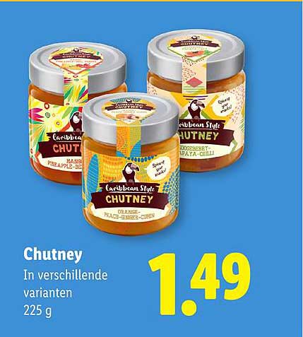 Chutney In verschillende varianten 225 g