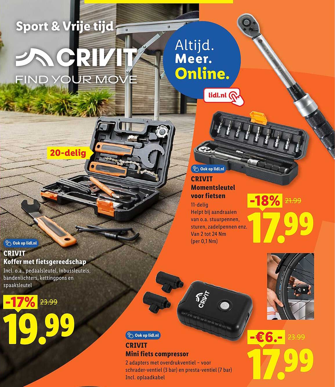 CRIVIT Koffer met fietsgereedschap