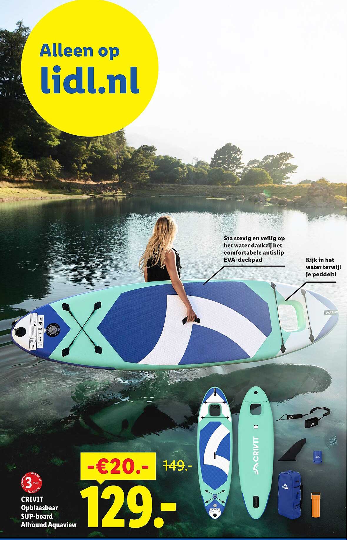 CRIVIT Opblaasbaar SUP-board Allround Aquaview