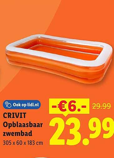 CRIVIT Opblaasbaar zwembad 305 x 60 x 183 cm