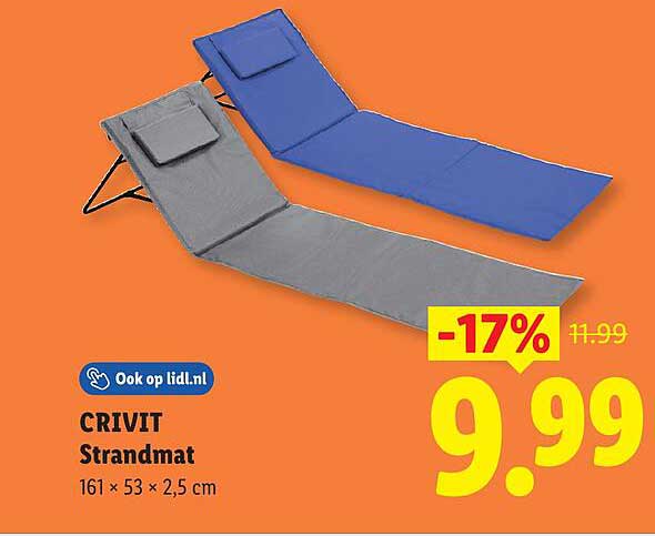 CRIVIT Strandmat 161 × 53 × 2,5 cm