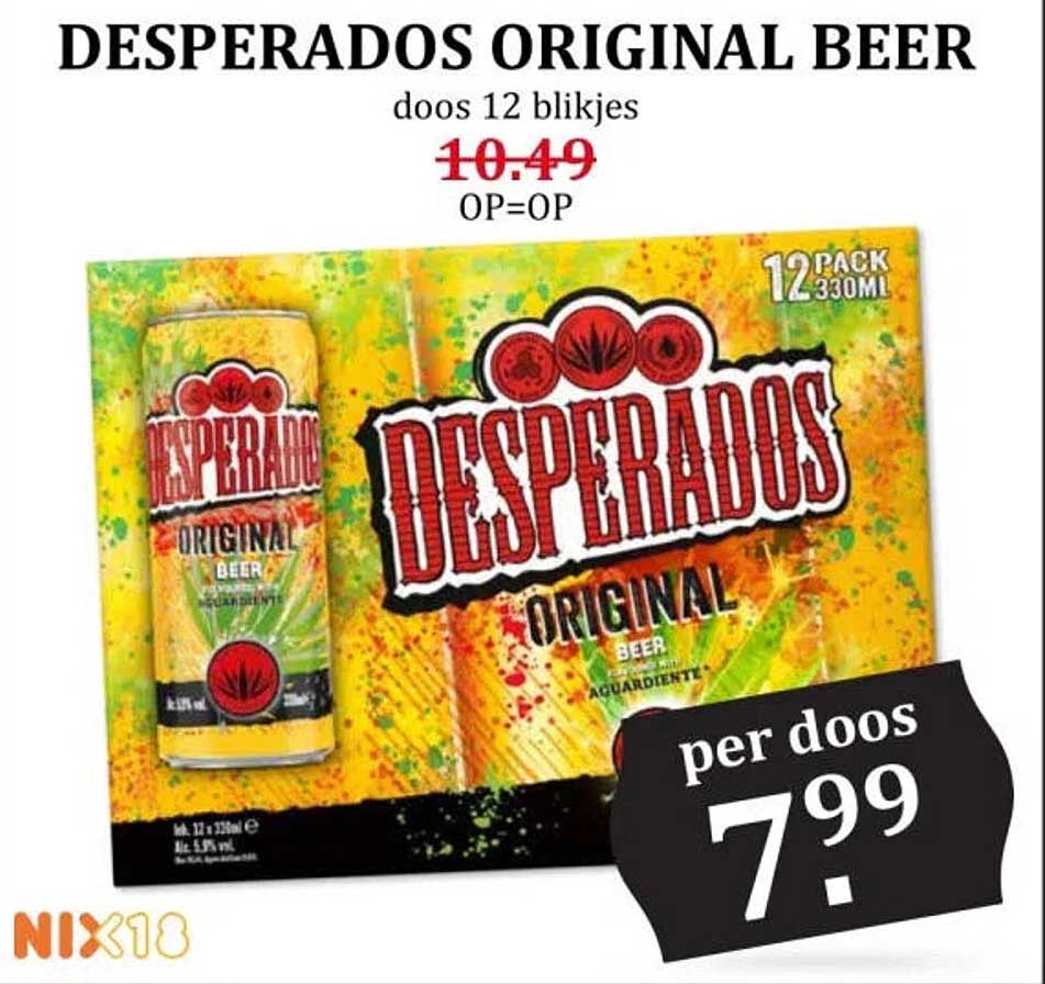 DESPERADOS ORIGINAL BEER doos 12 blikjes