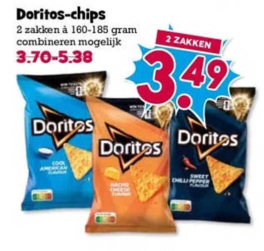 Doritos-chips 2 zakken à 160-185 gram combineren mogelijk 2 ZAKKEN