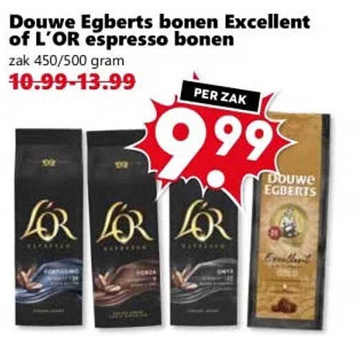 Douwe Egberts bonen Excellent of L’OR espresso bonen