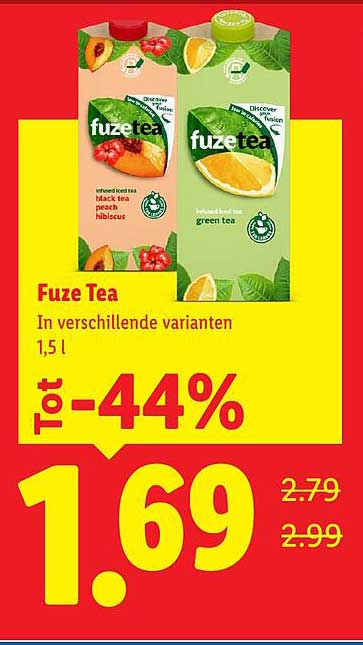 Fuze Tea In verschillende varianten 1,5 l Tot -44%