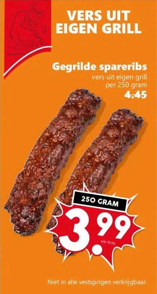 Gegrilde spareribs 250 gram
