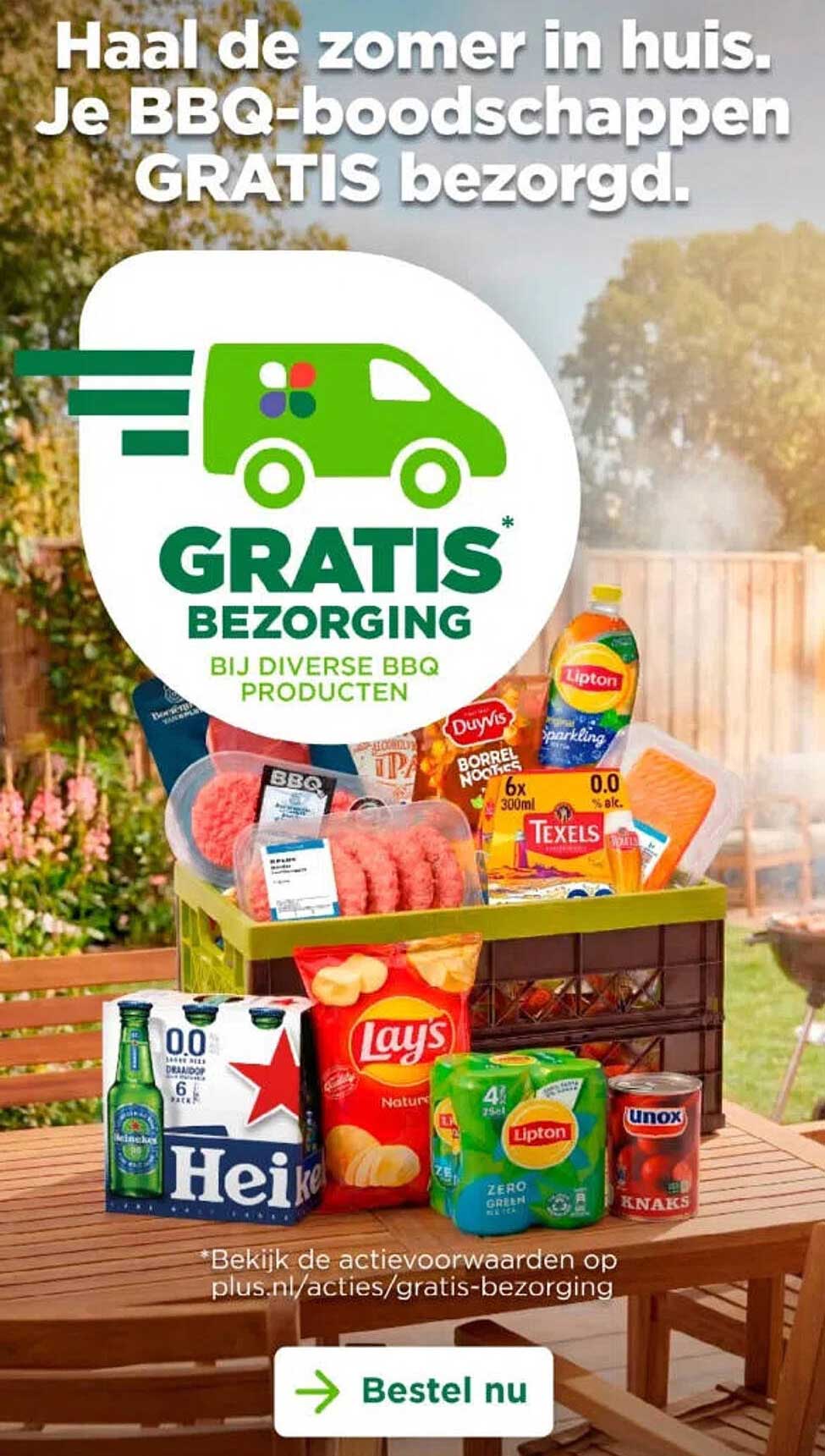 Haal de zomer in huis. Je BBQ-boodschappen GRATIS bezorgd.