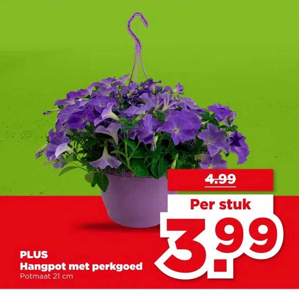 Hangpot met perkgoed