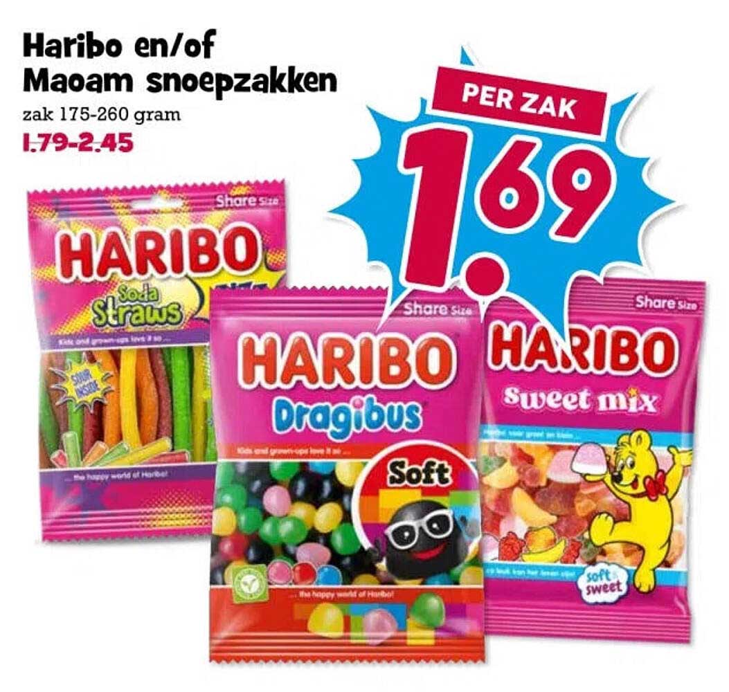 Haribo en/of Maoam snoepzakken