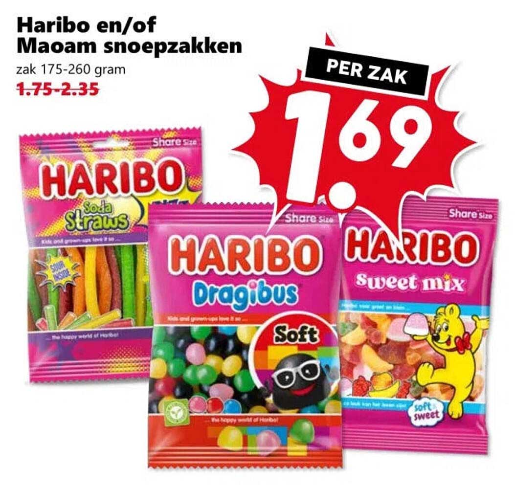 Haribo en/of Maoam snoepzakken