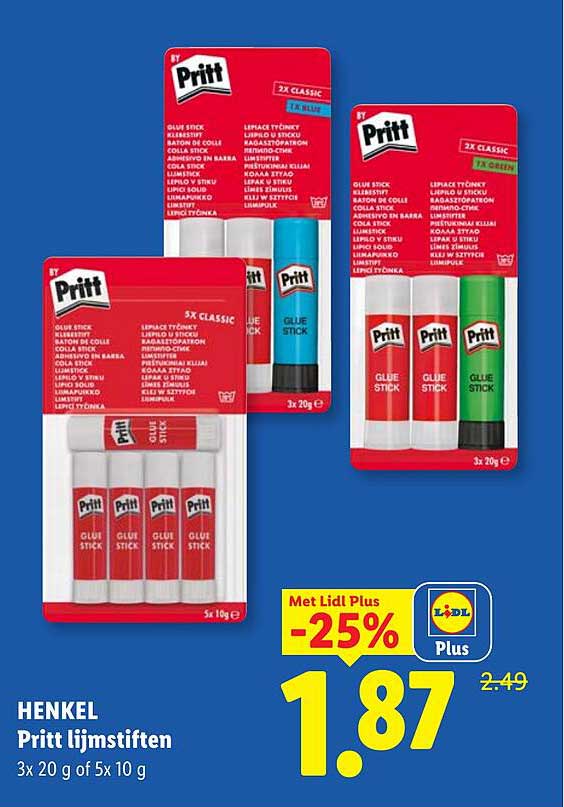 HENKEL Pritt lijmstiften