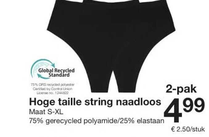 Hoge taille string naadloos
