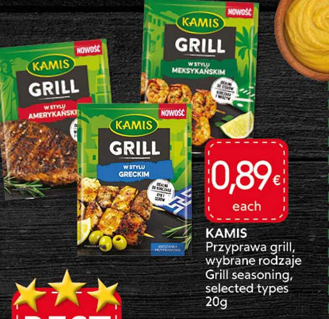 KAMIS Grill seasoning, selected types 20g