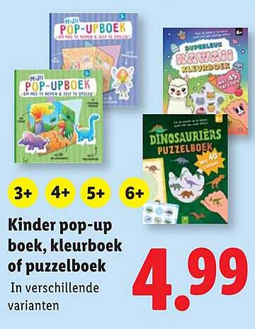 Kinder pop-up boek, kleurboek of puzzelboek