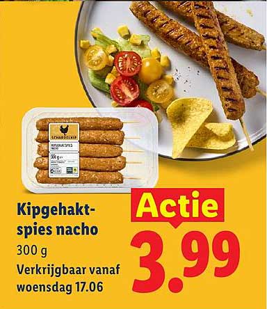 Kipgehakt-spies nacho 300 g Actie