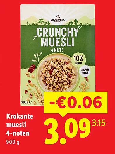 Krokante muesli 4-noten 900 g