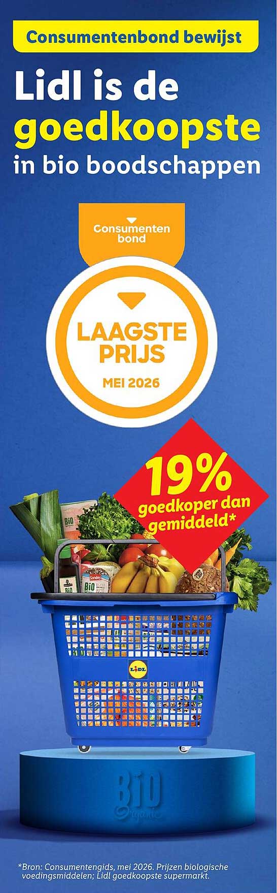 Lidl is de goedkoopste in bio boodschappen