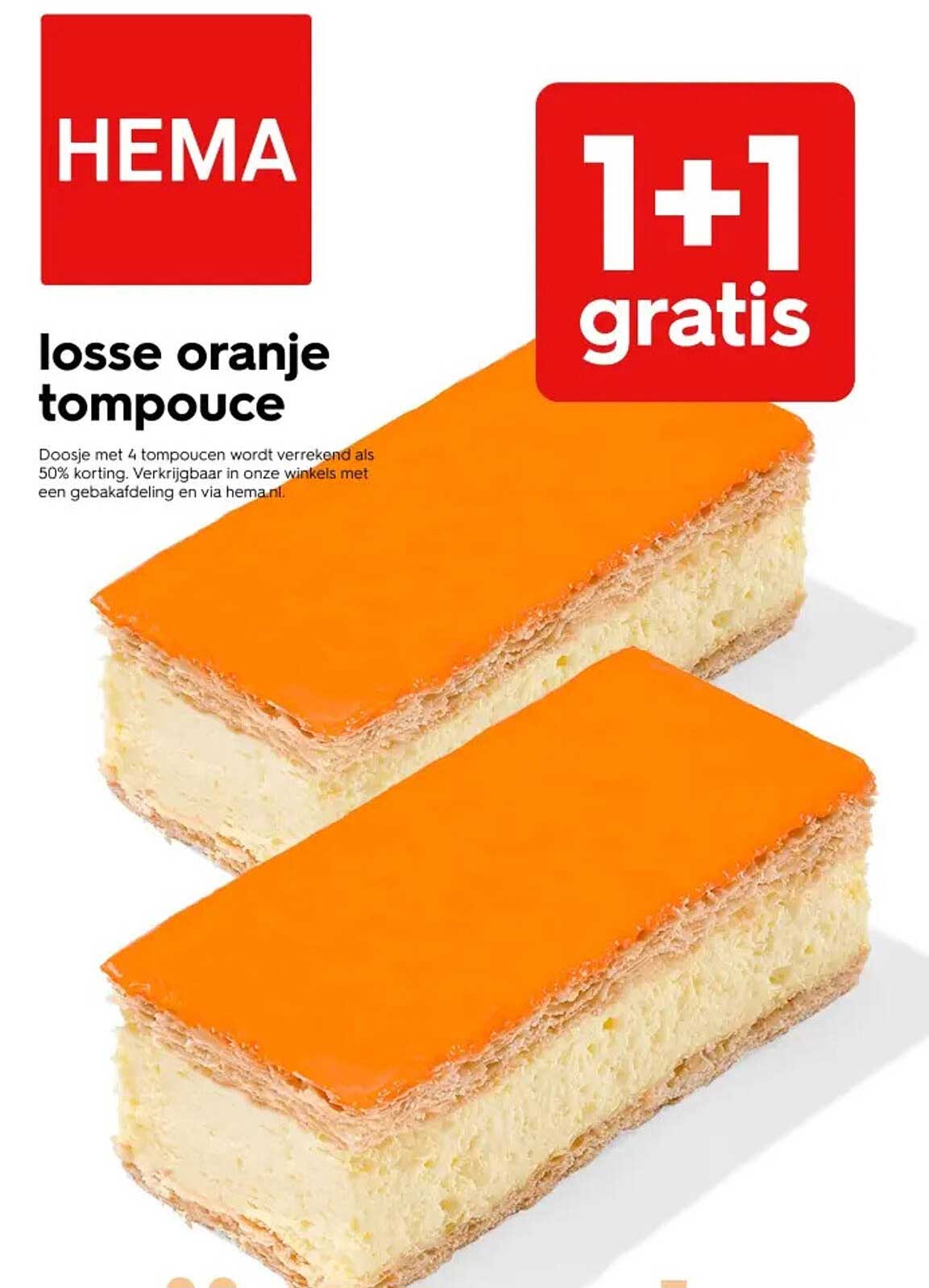 losse oranje tompouce 1+1 gratis