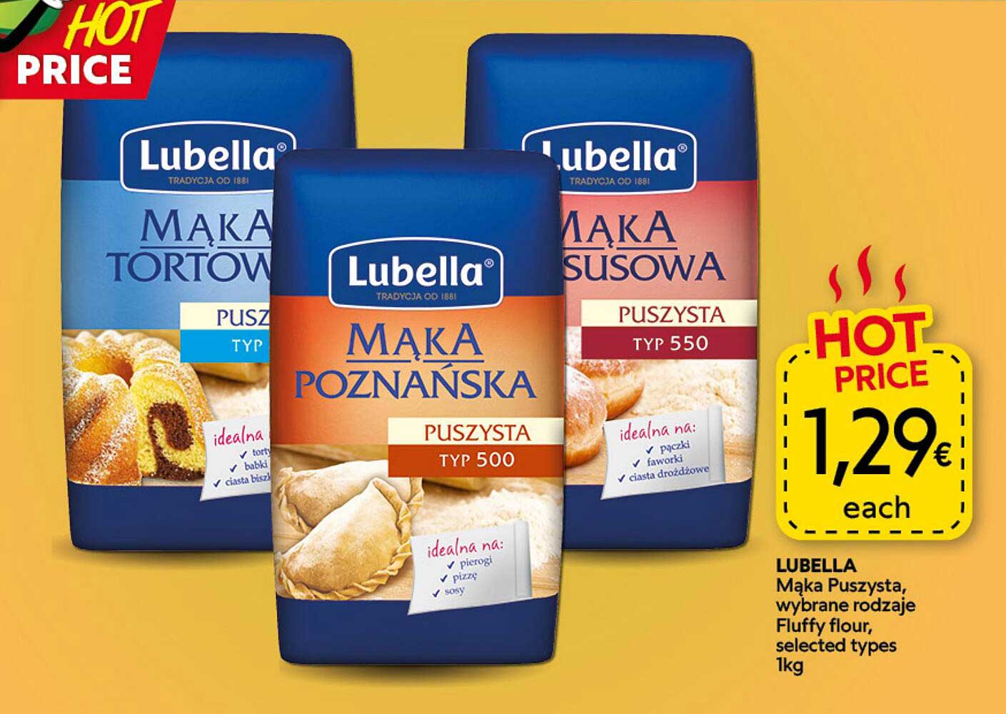 LUBELLA Mąka Puszysta, wybrane rodzaje Fluffy flour, selected types 1kg