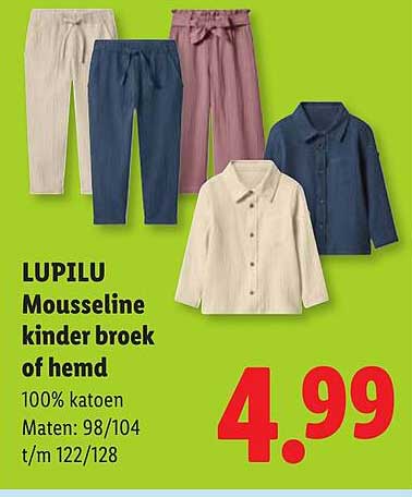 LUPILU Mousseline kinder broek of hemd