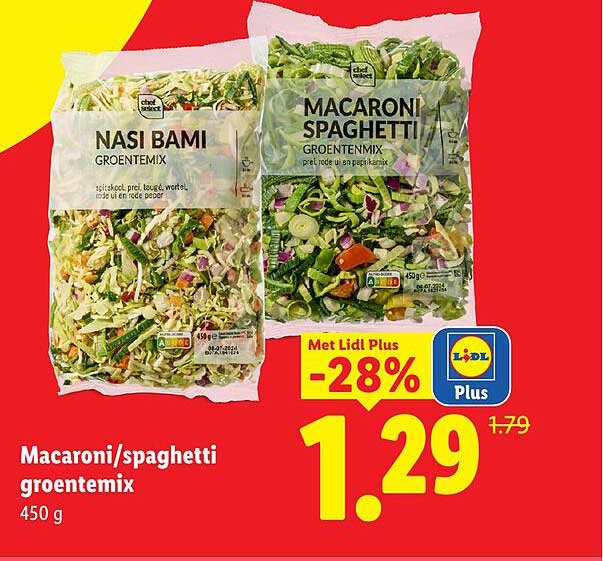 Macaroni/spaghetti groentemix