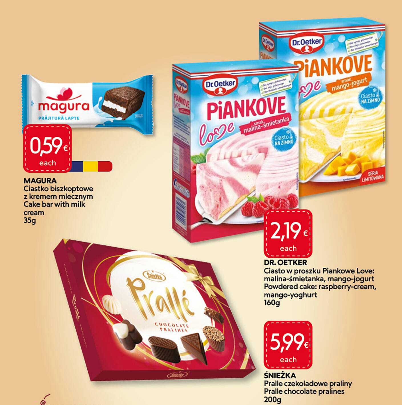 MAGURA Ciastko biszkoptowe z kremem mlecznym Cake bar with milk cream 35g