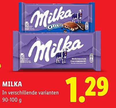 MILKA In verschillende varianten 90-100 g