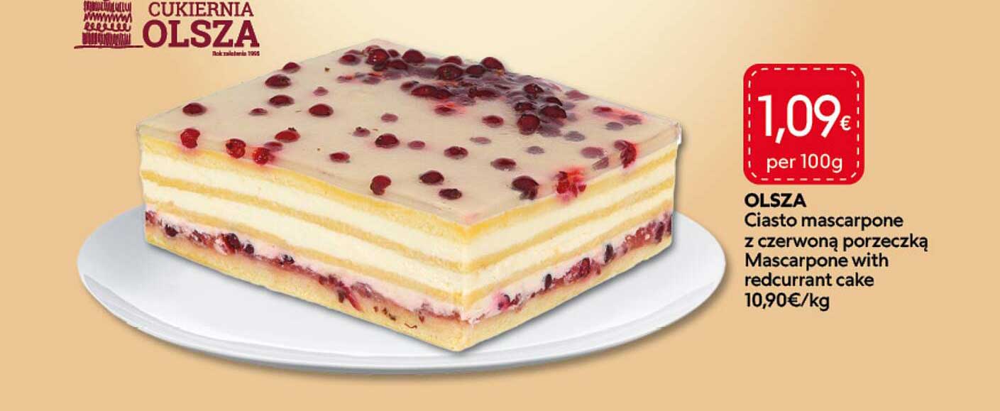 OLSZA Ciasto mascarpone z czerwoną porzeczką Mascarpone with redcurrant cake
