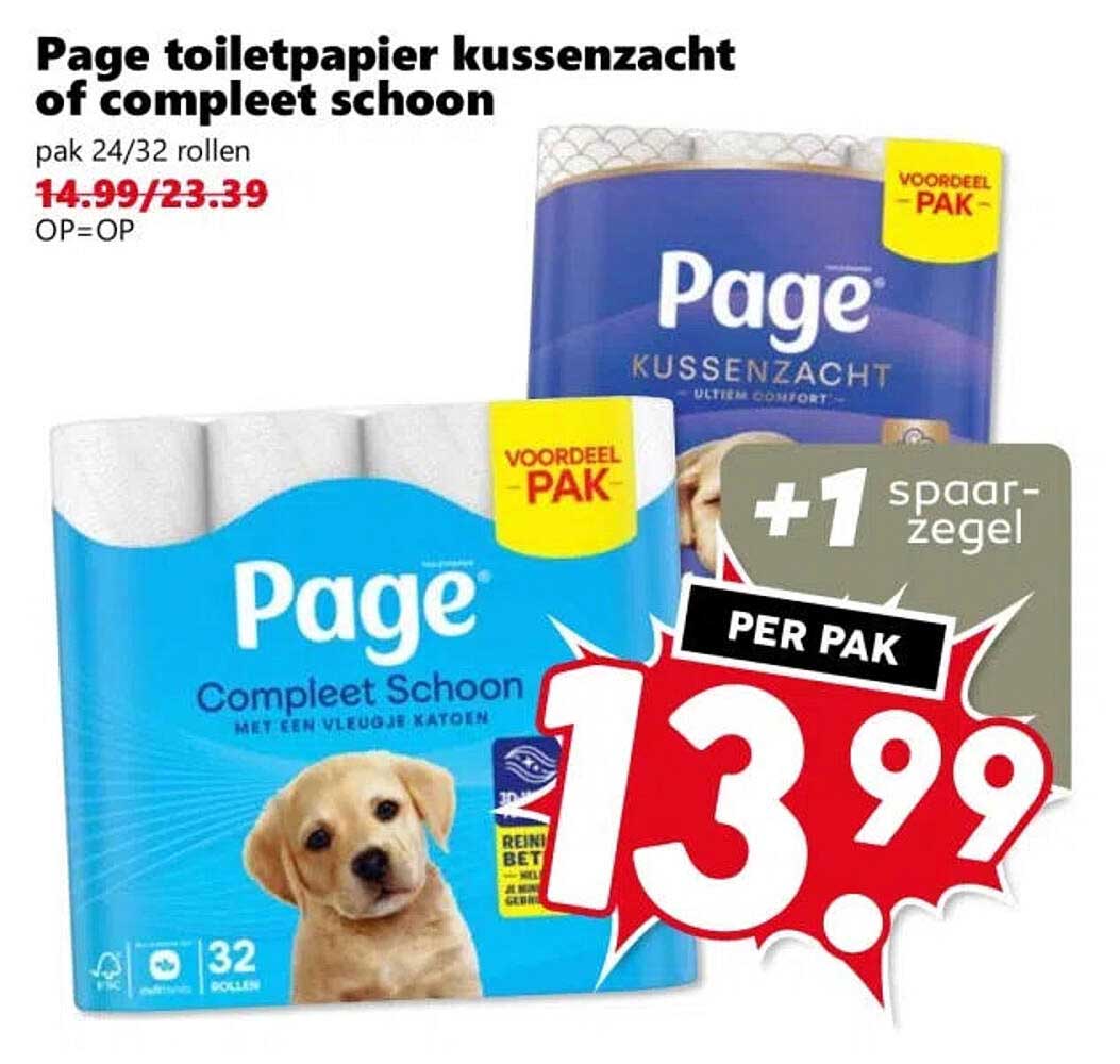 Page toiletpapier kussenzacht of compleet schoon