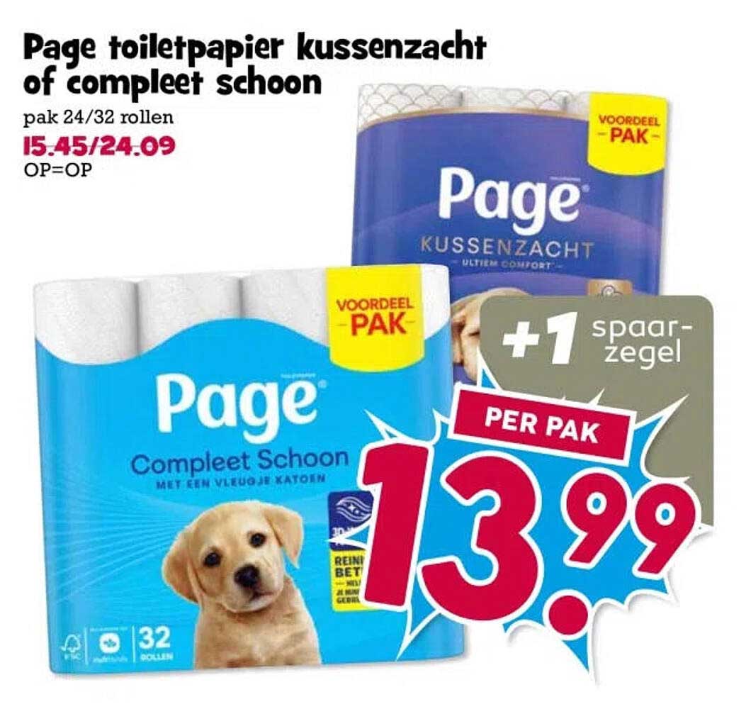 Page toiletpapier kussenzacht of compleet schoon