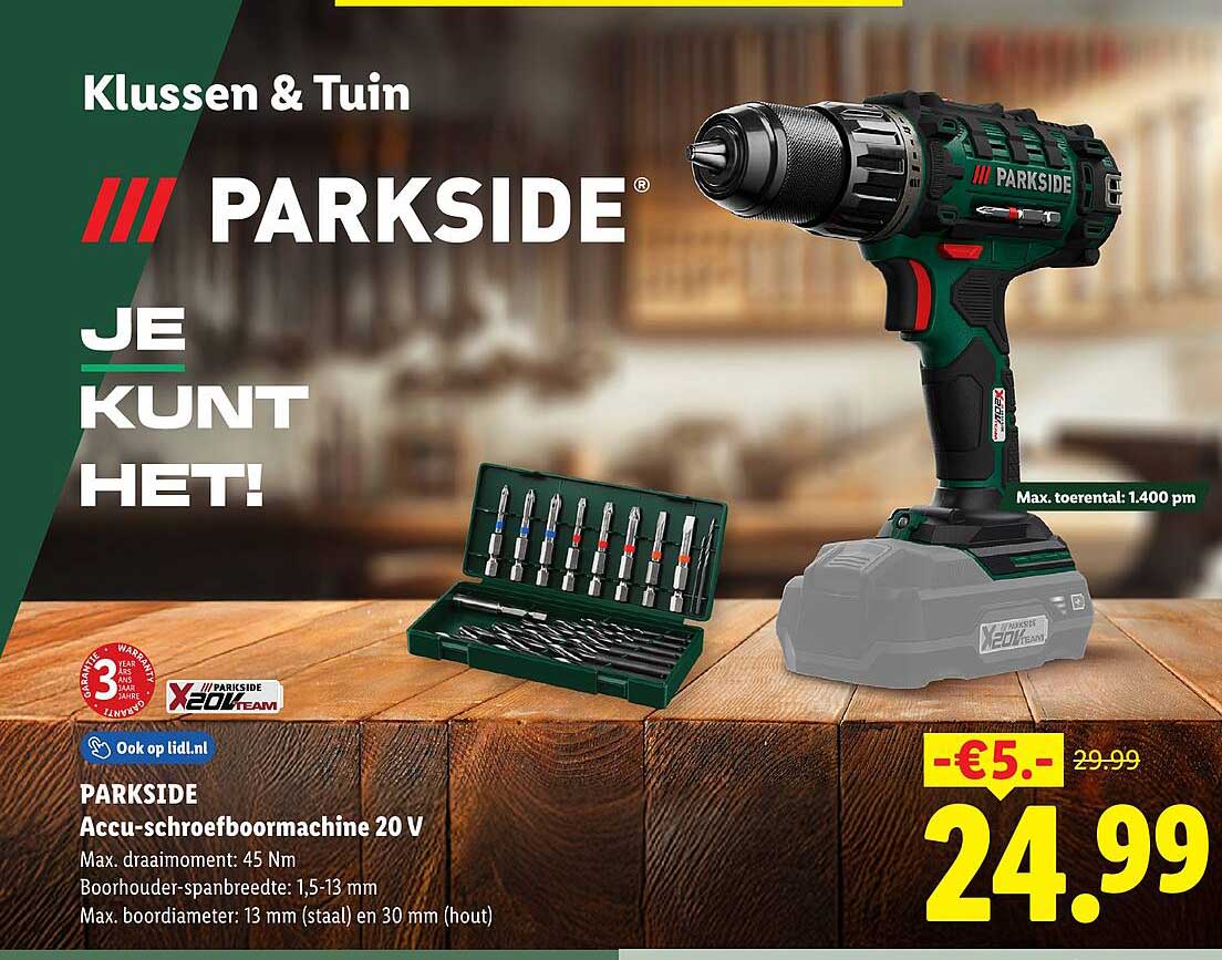 PARKSIDE Accu-schroefboormachine 20 V