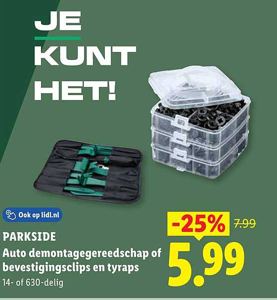 PARKSIDE Auto demontagegereedschap of bevestigingsclips en tyrips 14- of 630-delig -25%