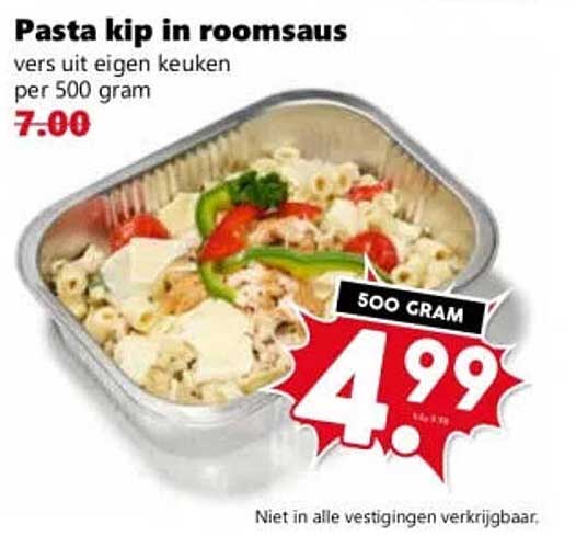Pasta kip in romsaus