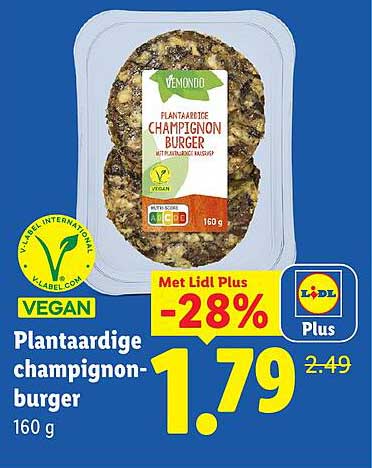 Plantaardige champignon-burger 160 g